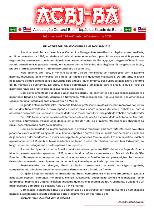 Ilustração da capa do Informativo nº 116 da ACBJ-BA.